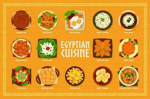 Egyptische keuken voedsel menu vector ontwerp