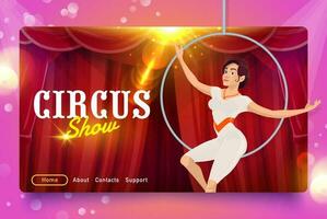 shapito circus tekenfilm aerialist vrouw, website vector