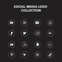 populair sociaal netwerk symbolen, sociaal media logo pictogrammen verzameling vector