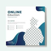 online onderwijs sociaal media post advertentie ontwerp vector