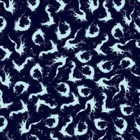 naadloos patroon met lang en ronde spatten en spatten van water Aan een donker blauw achtergrond vector