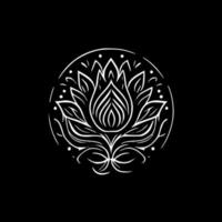mandala lotus, zwart en wit vector illustratie