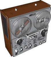 oud radio recorder, illustratie, vector Aan wit achtergrond.