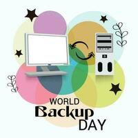 wereld backup dag achtergrond. vector