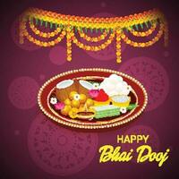 vector illustratie van een achtergrond voor Indisch festival van gelukkig bhai dooj viering.