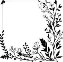 bloemen grens - minimalistische en vlak logo - vector illustratie