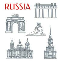 Russisch oriëntatiepunten, heilige petersburg architectuur vector