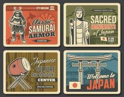 Welkom naar Japan, Japans cultuur en tradities vector
