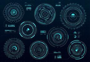 cirkel hud digitaal koppel, gegevens dashboard vector