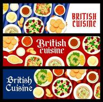 Brits keuken restaurant maaltijden vector banners