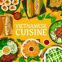 Vietnamees keuken restaurant voedsel menu Hoes vector