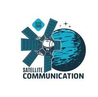 telecommunicatieverbinding satelliet icoon, ruimte station vector