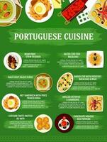 Portugees keuken restaurant menu gerechten vector