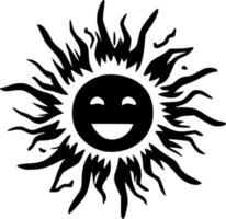 zonneschijn, zwart en wit vector illustratie