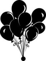 ballonnen, zwart en wit vector illustratie
