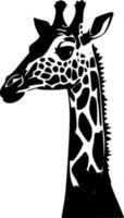 giraffe, zwart en wit vector illustratie