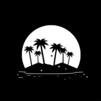 strand achtergrond - minimalistische en vlak logo - vector illustratie