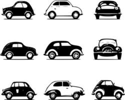 auto's, zwart en wit vector illustratie