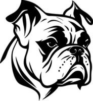 bulldog - zwart en wit geïsoleerd icoon - vector illustratie
