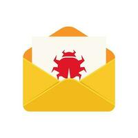 malware door e-mail vlak ontwerp kunst vector