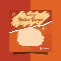Italiaans hamburger folder Fast food menu folder vector