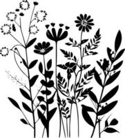 wijnoogst bloemen - minimalistische en vlak logo - vector illustratie