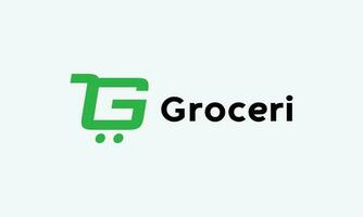 logo vector boodschappen doen trolley brief g doopvont alfabet logotype minimalistische ontwerp kopen verkopen kleinhandel op te slaan e handel markt handel levering korting prijs winkelcentrum mode winkel merk internet kleinhandel uitverkoop