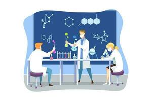 wetenschap, coronavirus, chemie, medisch vaccin concept. vector