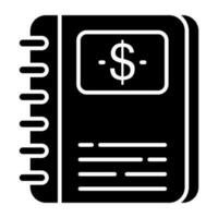 uniek ontwerp icoon van financieel notitieboekje vector