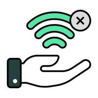 een uniek ontwerp icoon van Nee Wifi vector