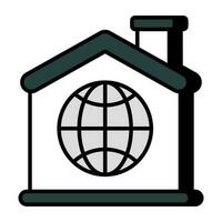 een uniek ontwerp icoon van globaal huis vector
