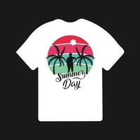 zomer dag t-shirt vector ontwerp voor afdrukken met zomer citaten