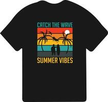 zomer dag t-shirt vector ontwerp voor afdrukken met zomer citaten