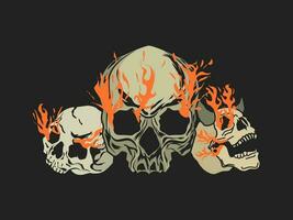 brand schedel hoofd ontwerp illustratie, vector