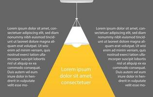 plafond lamp lamp net zo spotlight en tekst. vector