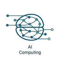 hersenen icoon met ai neurale netwerk binnen vector