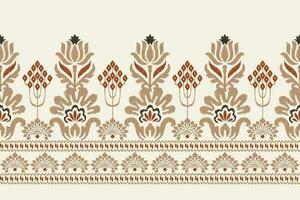 ikat bloemen paisley borduurwerk Aan wit achtergrond.ikat etnisch oosters patroon traditioneel.azteken stijl abstract vector illustratie.ontwerp voor textuur, stof, kleding, verpakking, decoratie, sarong, print