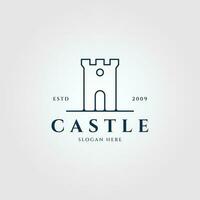 kasteel lijn kunst logo minimalistische , icoon gemakkelijk vector illustratie ontwerp