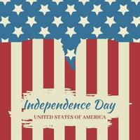 Amerikaans onafhankelijkheid dag poster vector met vlag ornament