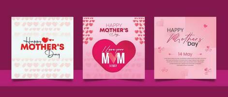 gelukkig moeders dag sociaal media post verhaal ontwerp plein folder web banier sjabloon reeks vector