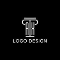 bijl monogram eerste logo met pijler vorm icoon ontwerp vector