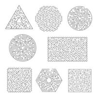 labyrint doolhof raadsel met lijn patronen vector