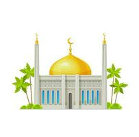 moslim moskee, Islam religie tempel gebouw icoon vector