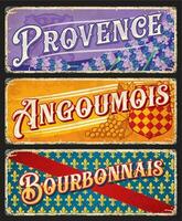 Provence, angoumois en bourbonnais borden vector