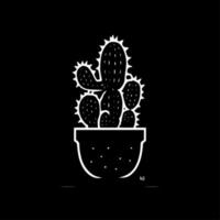 cactus, zwart en wit vector illustratie