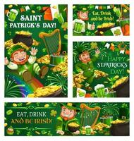 streken en trucs van elf van Ierse folklore, st. patricks dag vector