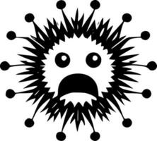 virus, zwart en wit vector illustratie