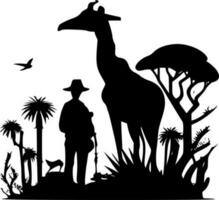 safari, zwart en wit vector illustratie