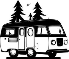 camper - minimalistische en vlak logo - vector illustratie