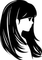 meisje - minimalistische en vlak logo - vector illustratie